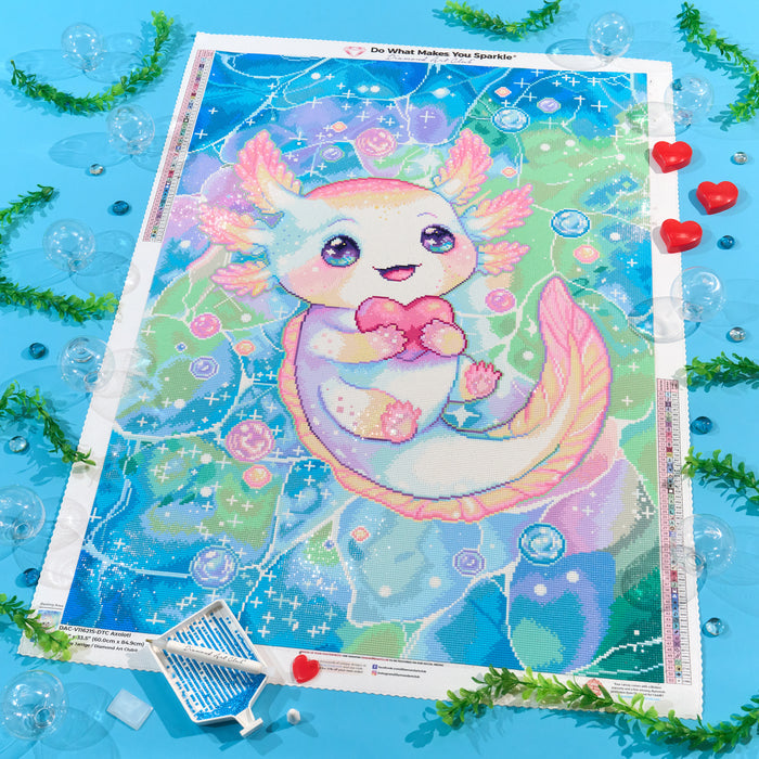 Diamond Painting Axolotl 23.6" x 33.5" (60cm x 84.9cm) / Square with 53 Colors including 1 AB and 4 Fairy Dust Diamonds / 82,181