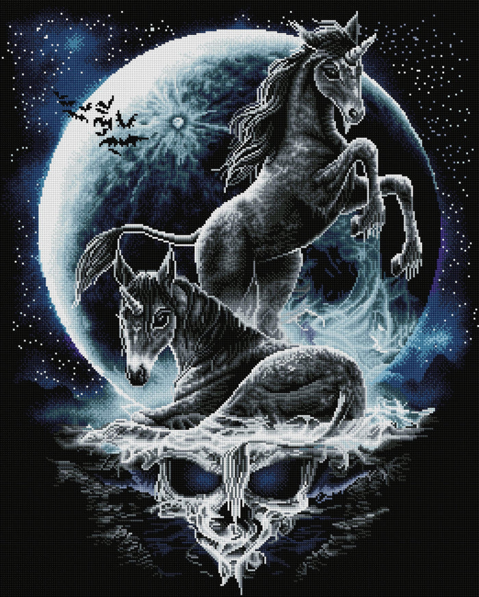 Diamond Painting Baby Unicorns 25.6" x 31.9" (65cm x 81cm) / Square with 26 Colors including 1 AB / 84,825