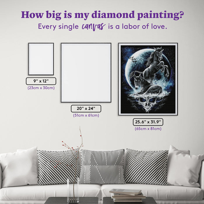 Diamond Painting Baby Unicorns 25.6" x 31.9" (65cm x 81cm) / Square with 26 Colors including 1 AB / 84,825