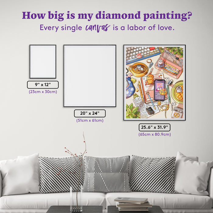 Diamond Painting Back to School 25.6" x 31.9" (65cm x 80.9cm) / Square with 66 Colors including 6 Fairy Dust Diamonds / 84,825