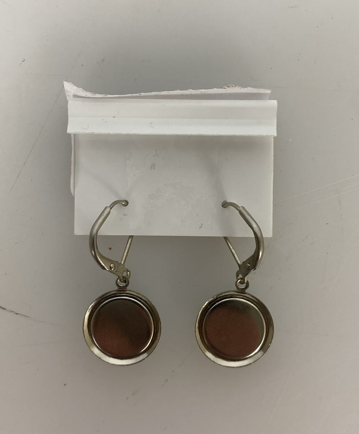 Baked Beads Silver Teal Sea Glass Dangle Earrings