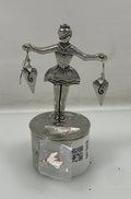 Basic Spirit Fine Pewter Ballerina Wish Box Figurine With Earrings