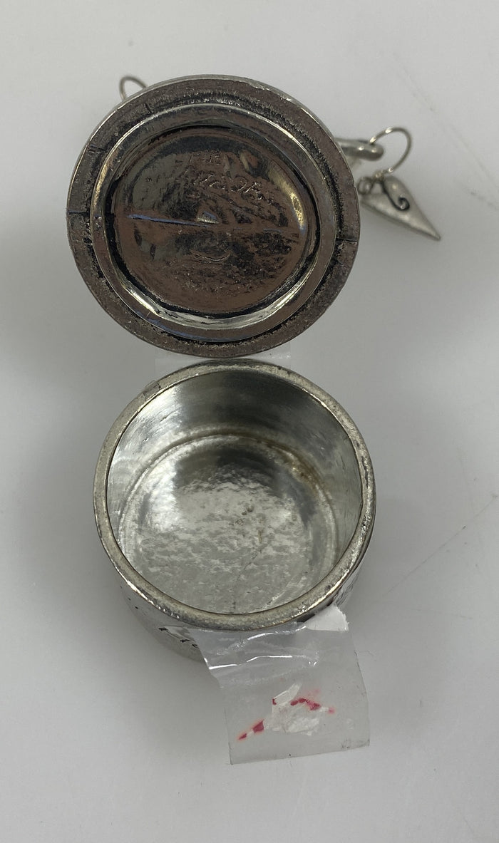 Basic Spirit Fine Pewter Ballerina Wish Box Figurine With Earrings