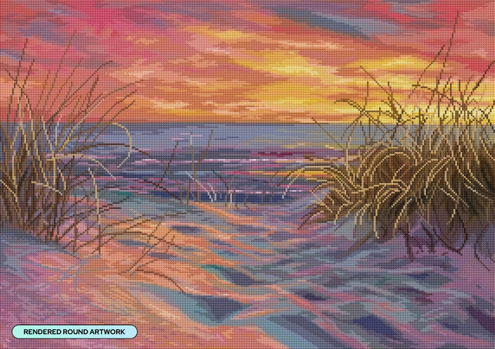 Diamond Painting Beach Time Serenade 31" x 22" (78.7cm x 55.6cm) / Round with 43 Colors including 2 ABs and 3 Fairy Dust Diamonds / 57,772