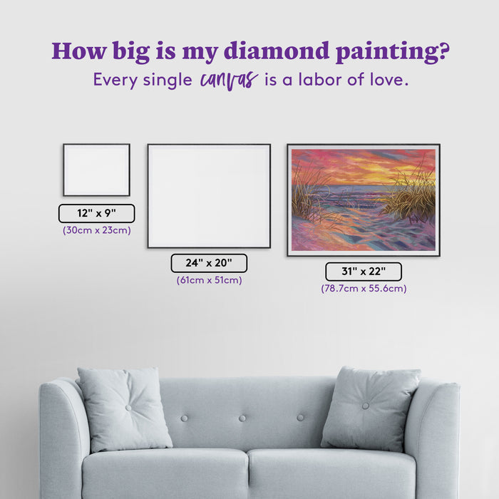 Diamond Painting Beach Time Serenade 31" x 22" (78.7cm x 55.6cm) / Round with 43 Colors including 2 ABs and 3 Fairy Dust Diamonds / 57,772