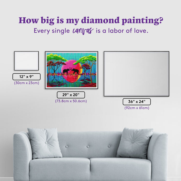 Diamond Painting Before the Stroll 29" x 20" (73.8cm x 50.6cm) / Round with 50 Colors including 2 ABs and 3 Fairy Dust Diamonds / 49,312