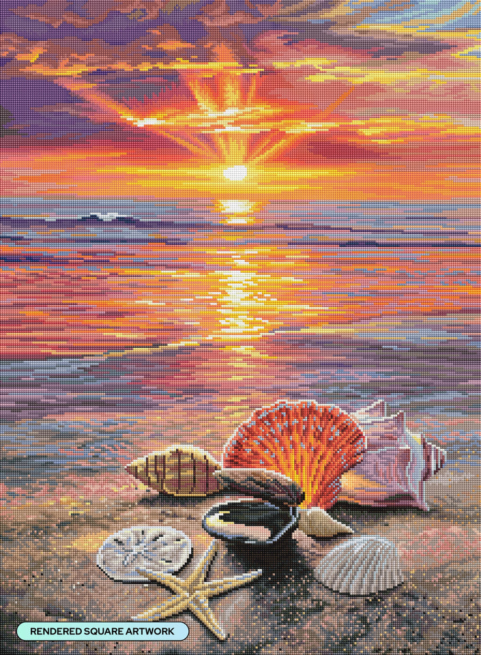Diamond Painting Before The Tide 22" x 30" (55.8cm x 75.9cm) / Square with 56 Colors including 2 ABs and 3 Fairy Dust Diamonds / 68,320