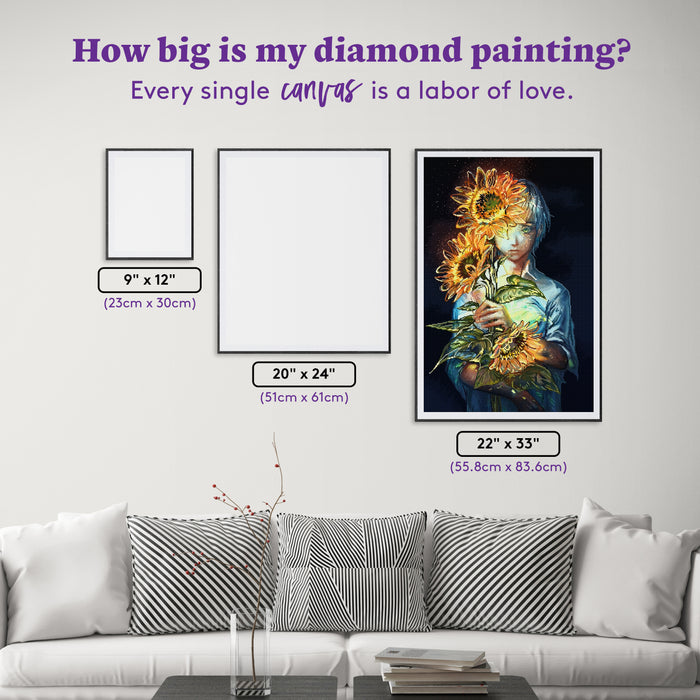Diamond Painting Beneath the Sun 22" x 33" (55.8cm x 83.6cm) / Square with 87 Colors including 3 ABs and 3 Fairy Dust Diamonds / 75,264