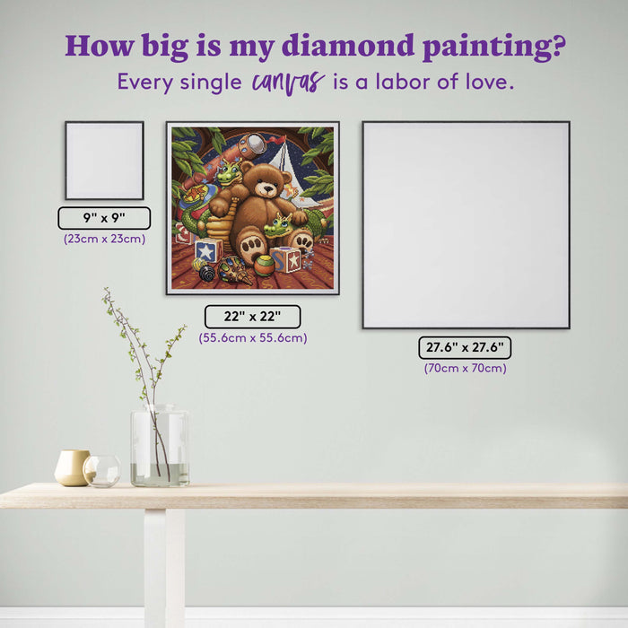 Diamond Painting Best Friends 22" x 22" (55.6cm x 55.6cm) / Round with 70 Colors including 1 AB and 1 Iridescent Diamond and 4 Fairy Dust Diamonds / 40,804