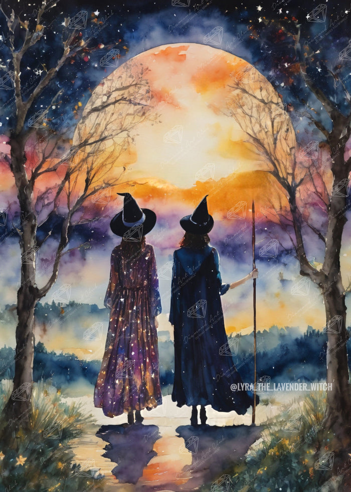 Diamond Painting Best Witches Watch the Solstice 25.6" x 35.8" (65cm x 90.8cm) / Square with 71 Colors including 2 ABs and 4 Fairy Dust Diamonds / 95,265