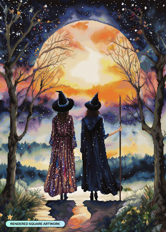Diamond Painting Best Witches Watch the Solstice 25.6" x 35.8" (65cm x 90.8cm) / Square with 71 Colors including 2 ABs and 4 Fairy Dust Diamonds / 95,265