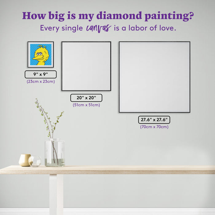 Diamond Painting Big Bird™ Portrait 9" x 9" (23cm x 23cm) / Round with 6 Colors including 1 AB / 6,561