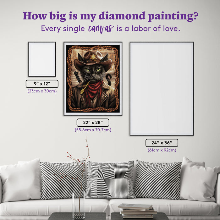 Diamond Painting Billy the Cat 22" x 28" (55.6cm x 70.7cm) / Round with 47 Colors including 2 ABs and 3 Fairy Dust Diamonds / 51,914