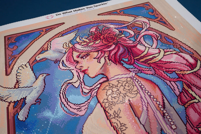 Diamond Painting Birth of Venus 25.6" x 39.8" (65cm x 100.8cm) / Square with 72 Colors including 2 ABs and 5 Fairy Dust Diamonds / 105,705