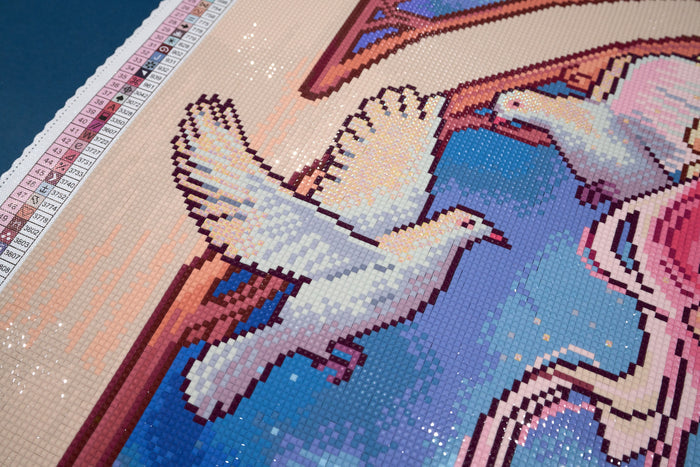Diamond Painting Birth of Venus 25.6" x 39.8" (65cm x 100.8cm) / Square with 72 Colors including 2 ABs and 5 Fairy Dust Diamonds / 105,705