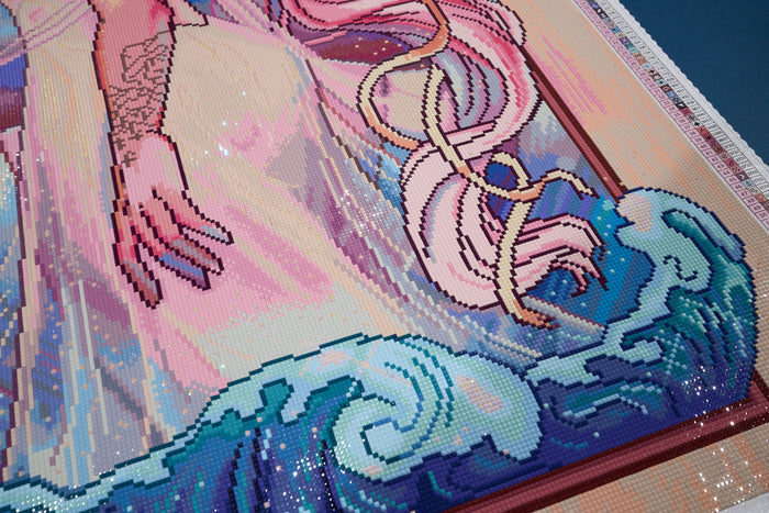 Diamond Painting Birth of Venus 25.6" x 39.8" (65cm x 100.8cm) / Square with 72 Colors including 2 ABs and 5 Fairy Dust Diamonds / 105,705