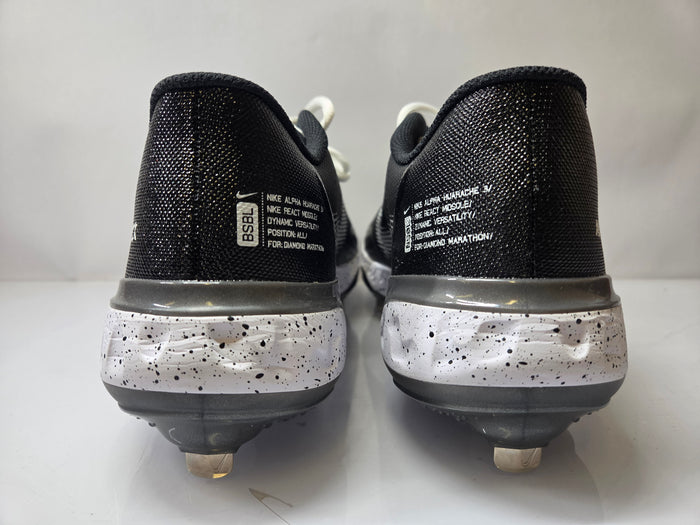 Nike Black and White Alpha Hurache Elite 3 Low Baseball Cleats Men's Size 9