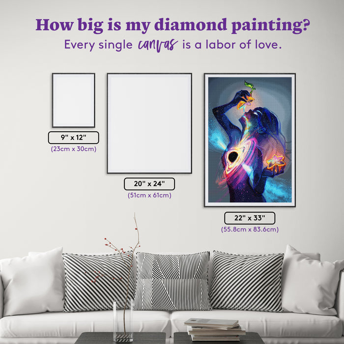 Diamond Painting Black Hole 22" x 33" (55.8cm x 83.6cm) / Square with 88 Colors including 1 AB and 1 Iridescent Diamond and 3 Fairy Dust Diamonds / 75,264