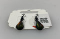 Black Metallic Teardrop Earrings