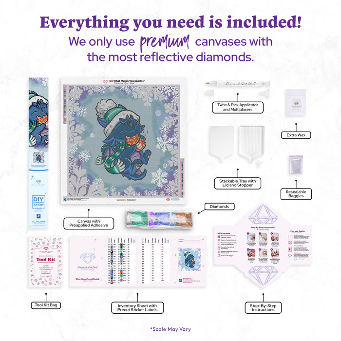 Diamond Painting Blaze Gingerbread Cookie 25.6" x 25.6" (65cm x 65cm) / Square with 33 Colors including 2 ABs and 1 Iridescent Diamond and 5 Fairy Dust Diamonds / 68,121