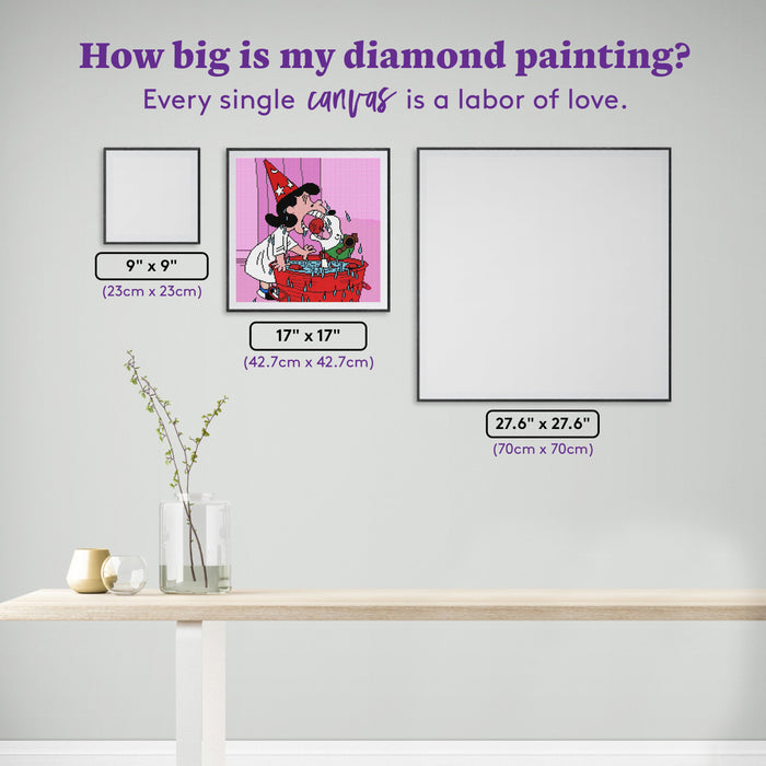 Diamond Painting Bobbing for Apples 17" x 17" (42.7cm x 42.7cm) / Round With 16 Colors including 2 ABs and 2 Fairy Dust Diamonds / 24,025