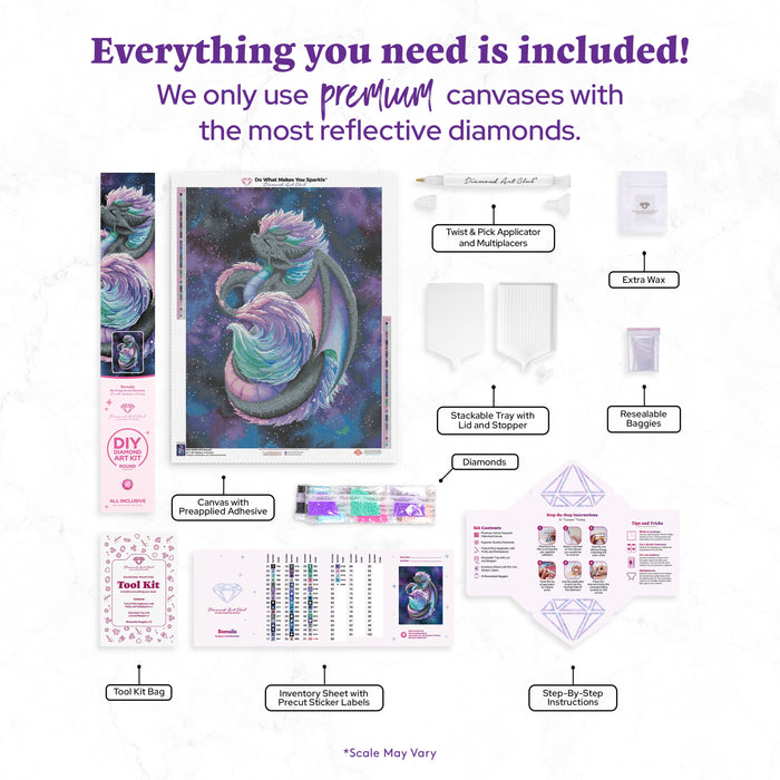 Diamond Painting Borealis 22" x 29" (55.6cm x 73.7cm) / Round with 56 Colors including 2 ABs and 1 Special Diamond and 5 Fairy Dust Diamonds / 54,136