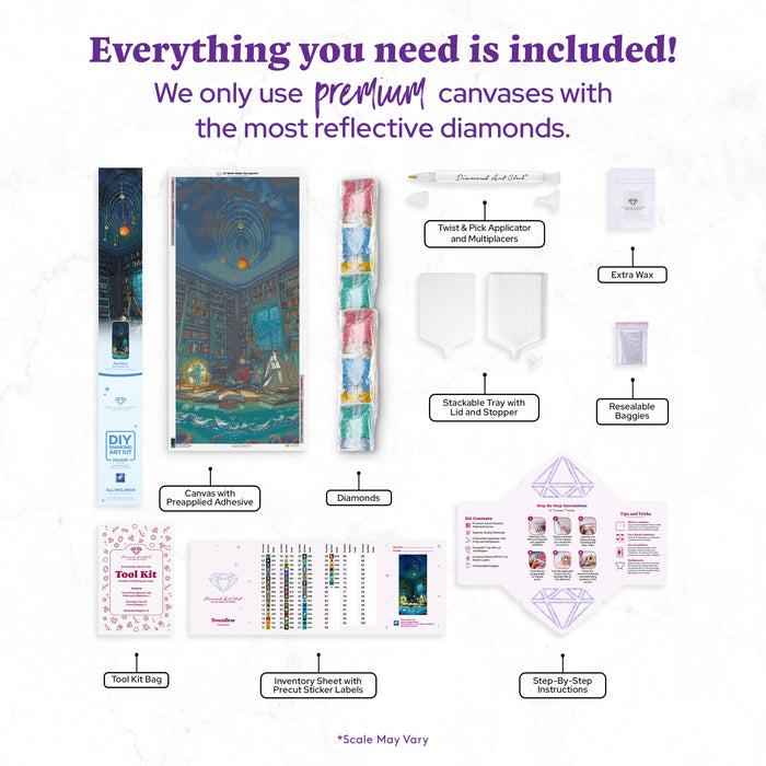 Diamond Painting Boundless 27.6" x 59.4" (69.9cm x 150.8cm) / Square with 59 Colors including 1 AB and 8 Fairy Dust Diamonds / 170,286