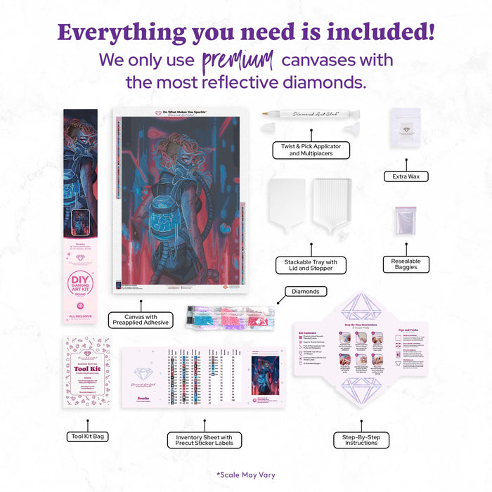 Diamond Painting Breathe 22" x 31" (55.6cm x 78.7cm) / Round with 58 Colors including 2 ABs and 2 Fairy Dust Diamonds / 57,772