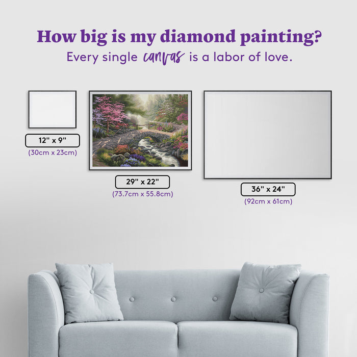 Diamond Painting Bridge of Faith 29" x 22" (73.7cm x 55.8cm) / Square With 56 Colors Including 2 ABs and 3 Fairy Dust Diamonds / 66,304