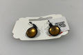 Bronze Metallic Light Brown Bead Dangle Earrings