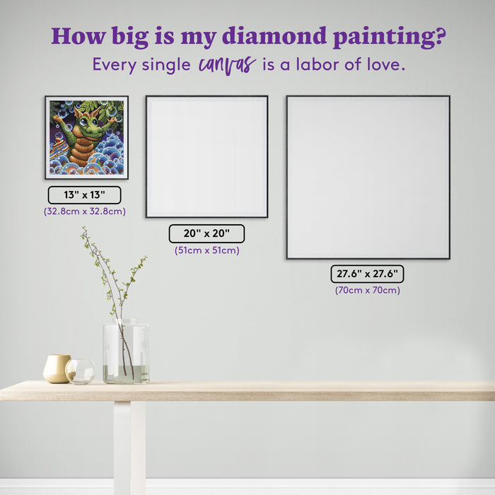 Diamond Painting Bubbles 13" x 13" (32.8cm x 32.8cm) / Round with 43 Colors including 3 ABs and 1 Fairy Dust Diamonds / 13,689