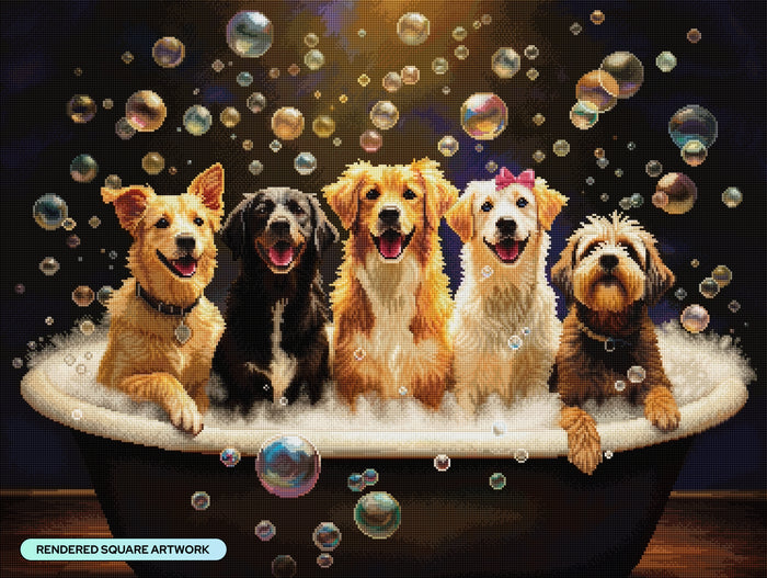 Diamond Painting Bubbletime 36.6" x 27.6" (92.8cm x 69.9cm) / Square with 80 Colors including 2 ABs and 4 Fairy Dust Diamonds / 104,813