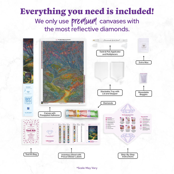 Diamond Painting Call of Autumn 25.6" x 38.5" (65cm x 97.8cm) / Square with 67 Colors including 3 ABs and 5 Fairy Dust Diamonds / 102,573
