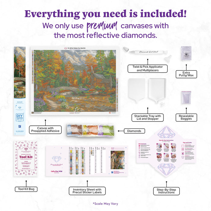 Diamond Painting Call of the Wild 36.6" x 27.6″ (93cm x 70cm) / Square with 55 Colors including 2 ABs / 102,206