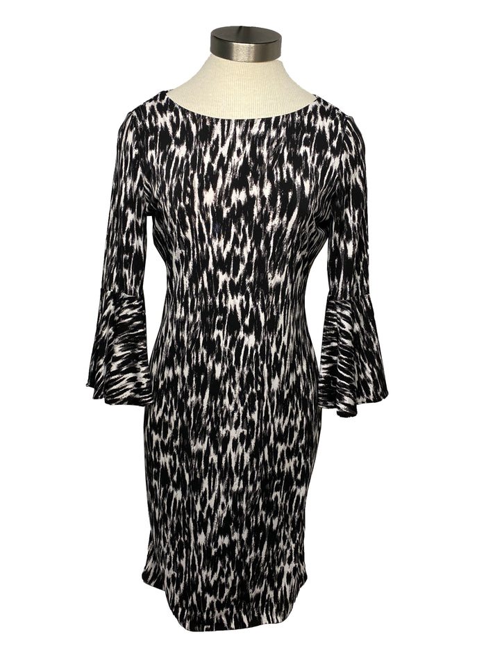 Calvin Klein Black and White Abstract Dress Size 6