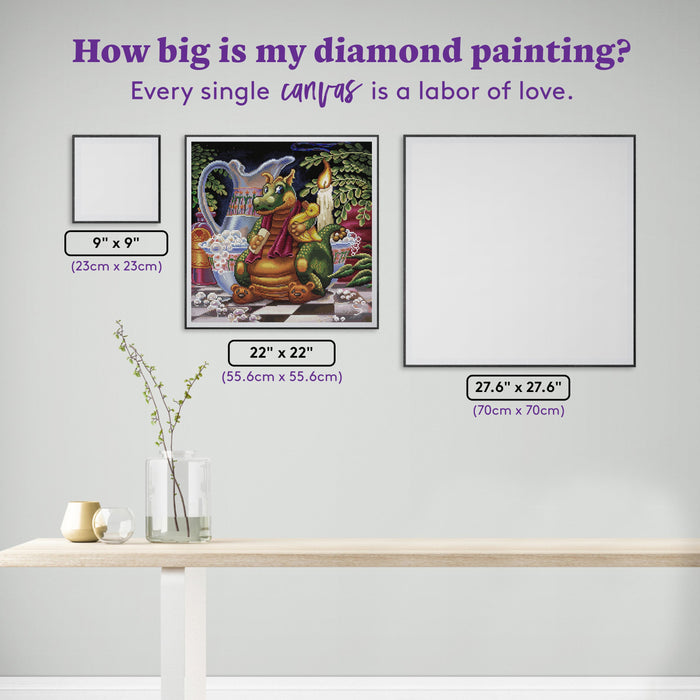 Diamond Painting Candlelight Bath 22" x 22" (55.6cm x 55.6cm) / Round with 83 Colors including 2 ABs and 4 Fairy Dust Diamonds / 40,804
