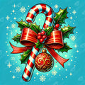 Diamond Painting Candy Cane 18.6" x 18.6" (47.3cm x 47.3cm) / Round with 34 Colors including 2 ABs and 4 Fairy Dust Diamonds / 29,584