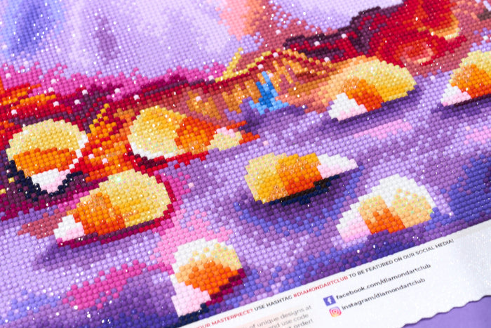 Diamond Painting Candy Corn 26" x 22" (66cm x 55.6cm) / Round with 69 Colors including 2 ABs and 3 Fairy Dust Diamonds / 48,480