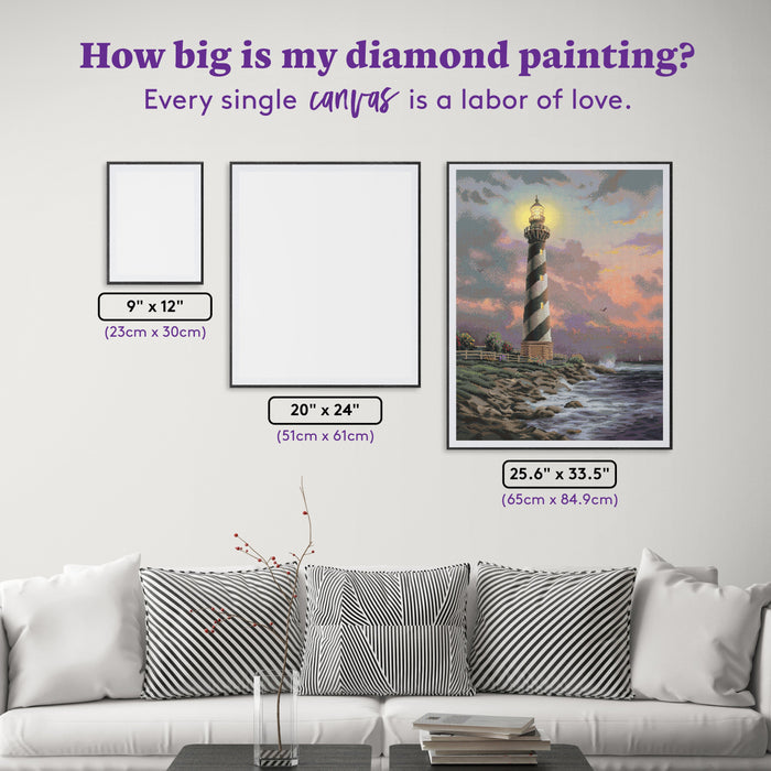 Diamond Painting Cape Hatteras Light 25.6" x 33.5" (65cm x 84.9cm) / Square With 56 Colors Including 1 Frosted Diamond and 5 Fairy Dust Diamonds / 89,001