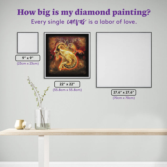Diamond Painting Capricorn 22" x 22" (55.8cm x 55.8cm) / Square with 48 Colors including 3 ABs / 50,176