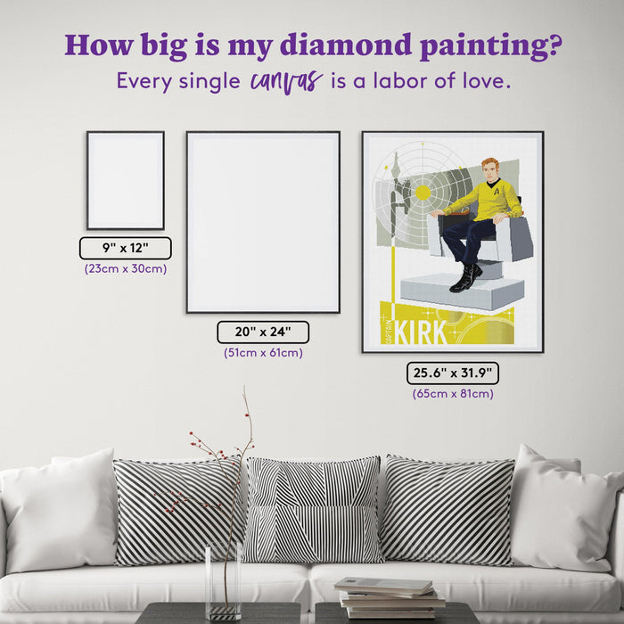 Diamond Painting Captain Kirk 25.6" x 32" (65cm x 81cm) / Square with 32 Colors Including 1 ABs and 1 Iridescent Diamonds and 1 Fairy Dust Diamonds / 84,825