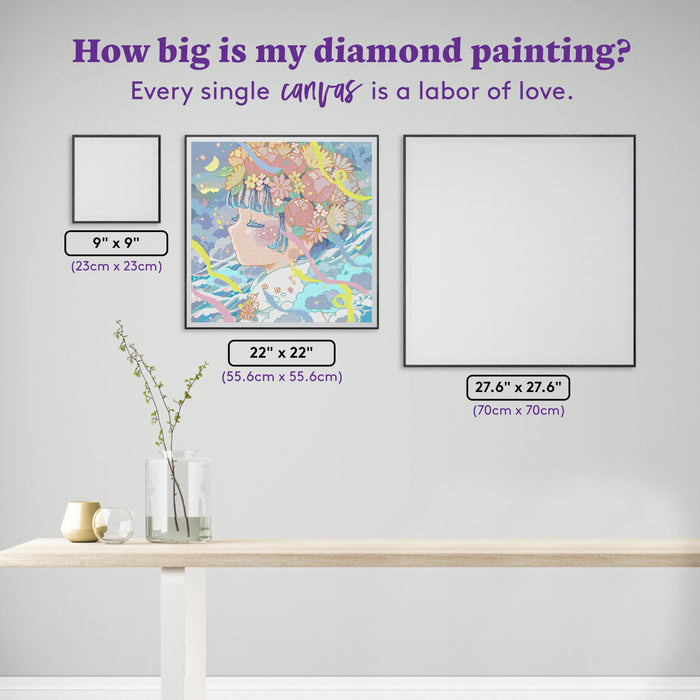 Diamond Painting Carnival 22" x 22" (55.6cm x 55.6cm) / Round with 38 Colors including 2 ABs and 1 Iridescent Diamond and 3 Fairy Dust Diamonds / 40,804