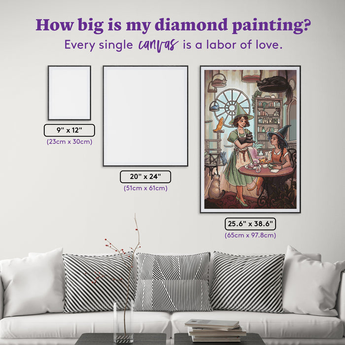 Diamond Painting Cat Cafe 25.6" x 38.6" (65cm x 97.8cm) / Square with 72 Colors including 1 AB and 4 Fairy Dust Diamonds / 102,573