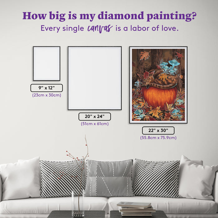 Diamond Painting Cat Nap 22" x 30" (55.8cm x 75.9cm) / Square with 83 Colors including 2 ABs and 1 Frosted Diamond and 2 Fairy Dust Diamonds / 68,320