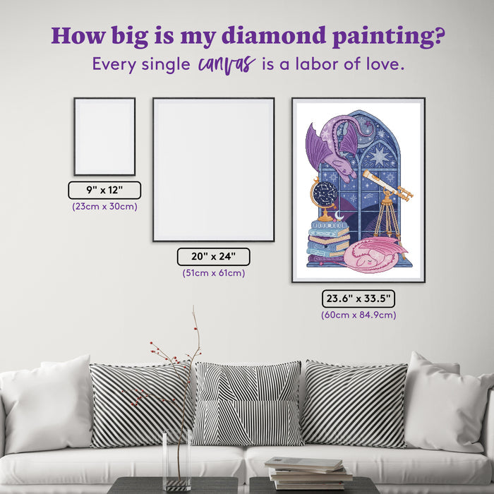Diamond Painting Celestial Dragons 23.6" x 33.5" (60cm x 84.9cm) / Square with 40 Colors including 4 ABs and 3 Fairy Dust Diamonds / 51,511