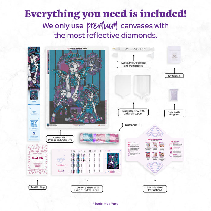 Diamond Painting Charmed 25.6" x 34.3" (65cm x 86.9cm) / Square with 42 Colors including 2 ABs and 1 Iridescent Diamond and 2 Fairy Dust Diamonds / 91,089