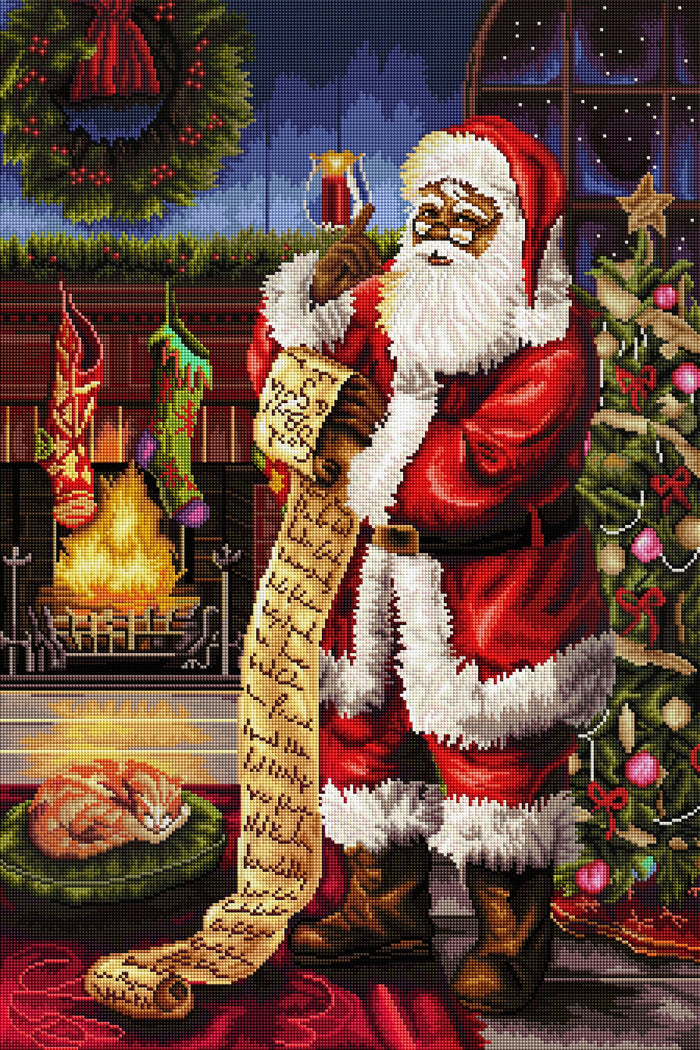 Diamond Painting Checking the List 22" x 33" (55.8cm x 83.7cm) / Square with 57 Colors including 4 ABs / 75,264