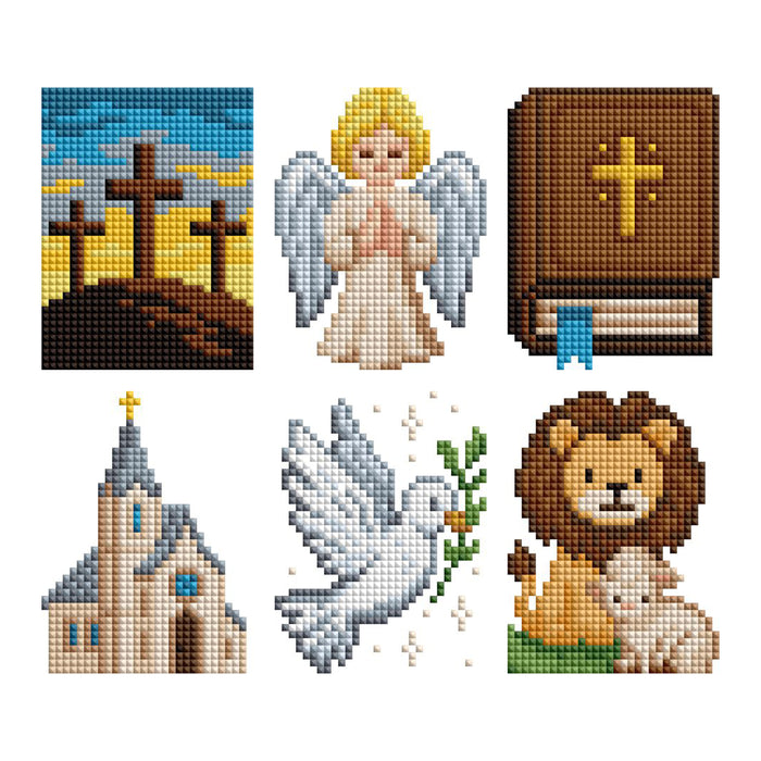 Diamond Painting Christian - Mini Dazzles™ 4" x 6" (10.2cm x 15.2cm) / Square With 27 Colors Including 1 Iridescent Diamond and 26 Fairy Dust Diamonds / 5,336
