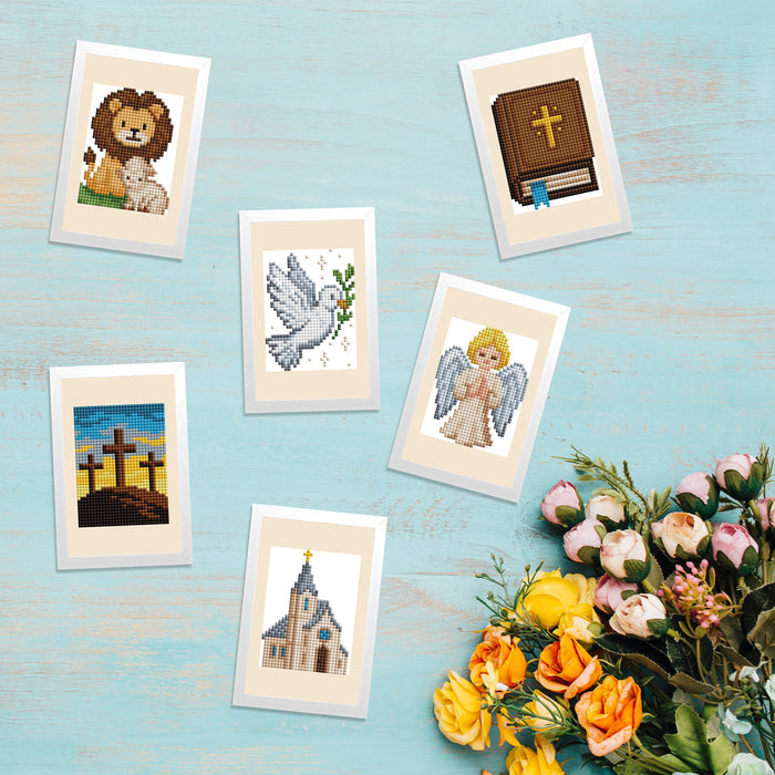 Diamond Painting Christian - Mini Dazzles™ 4" x 6" (10.2cm x 15.2cm) / Square With 27 Colors Including 1 Iridescent Diamond and 26 Fairy Dust Diamonds / 5,336