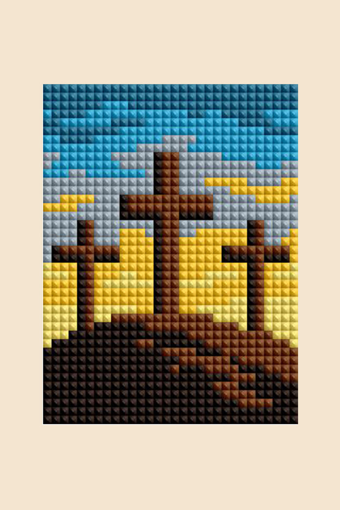 Diamond Painting Christian - Mini Dazzles™ 4" x 6" (10.2cm x 15.2cm) / Square With 27 Colors Including 1 Iridescent Diamond and 26 Fairy Dust Diamonds / 5,336